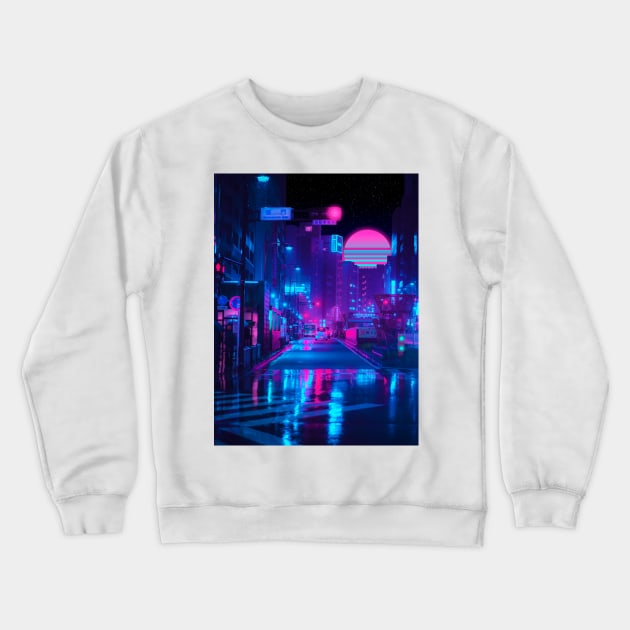 Night Lights Crewneck Sweatshirt by funglazie